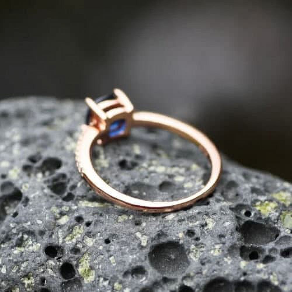 14k Rose Gold Blue Sapphire Ring Z261