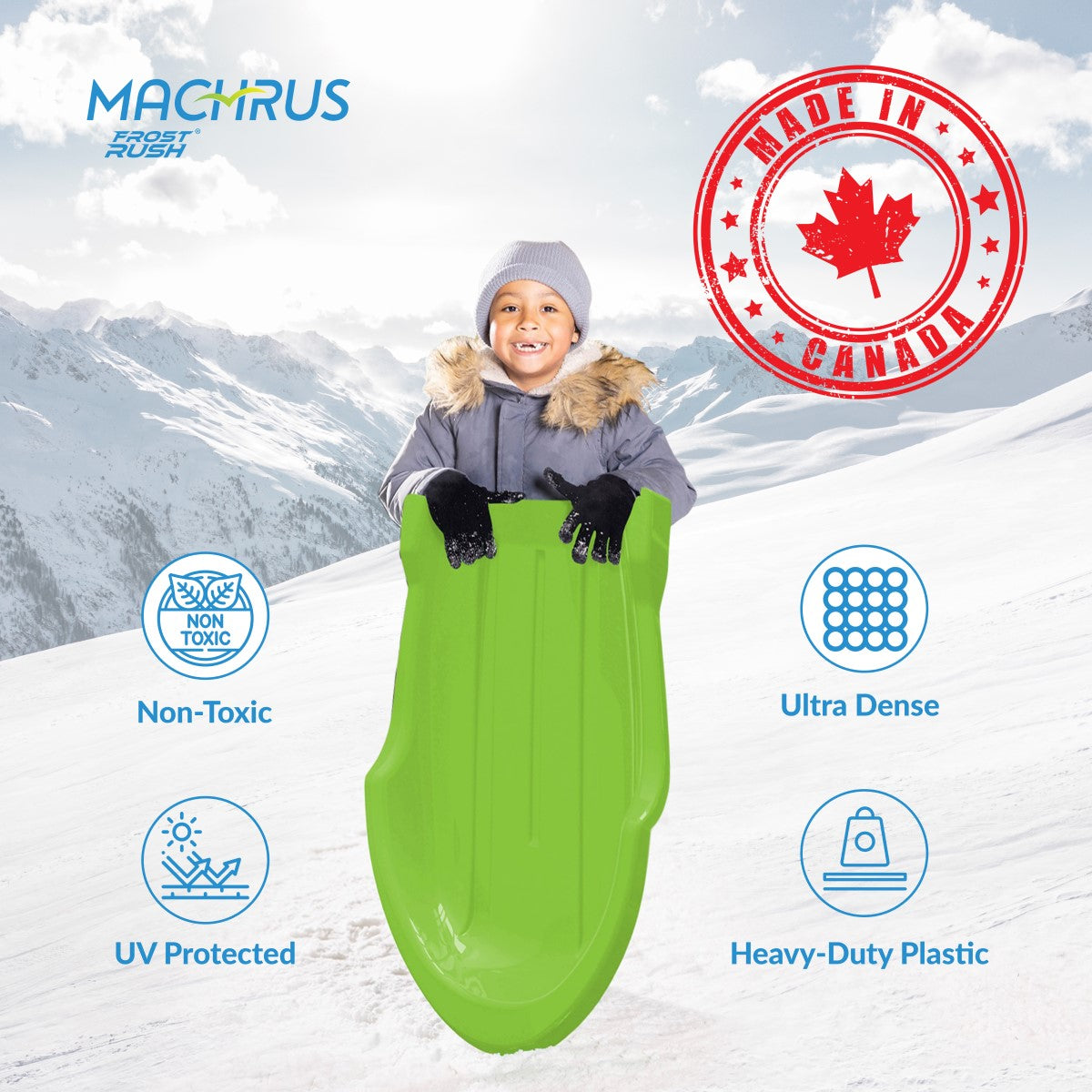 Large Plastic Rocket Shaped Torpedo Snow Sled M41124