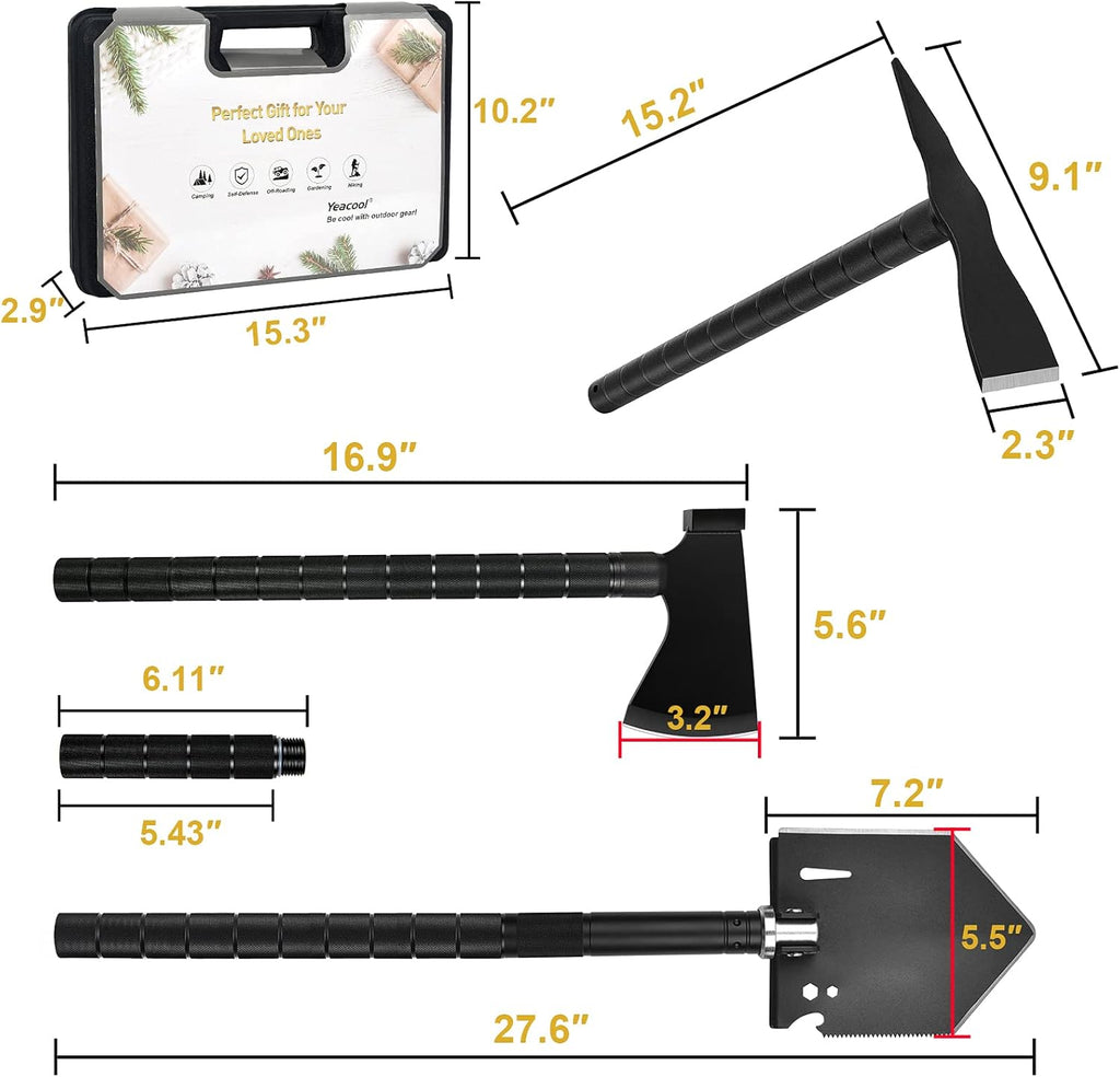 Survival Shovel Axe Multi-Tool with Carrying Box K76021