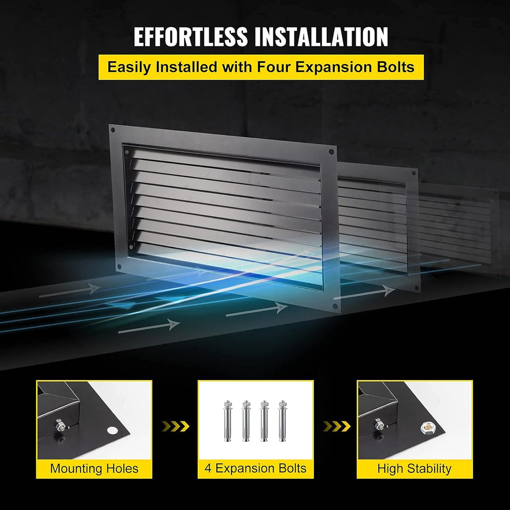 16" X 32" Black Wall Mounted Flood Vent J8257