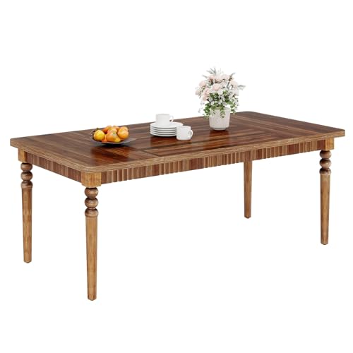 Oak Rectangular Dining Table with Wood Turned Legs, 63-Inch G1762
