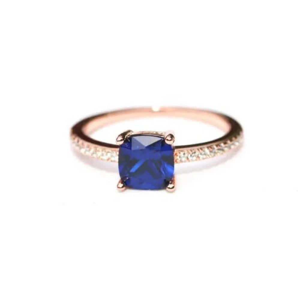 14k Rose Gold Blue Sapphire Ring Z261