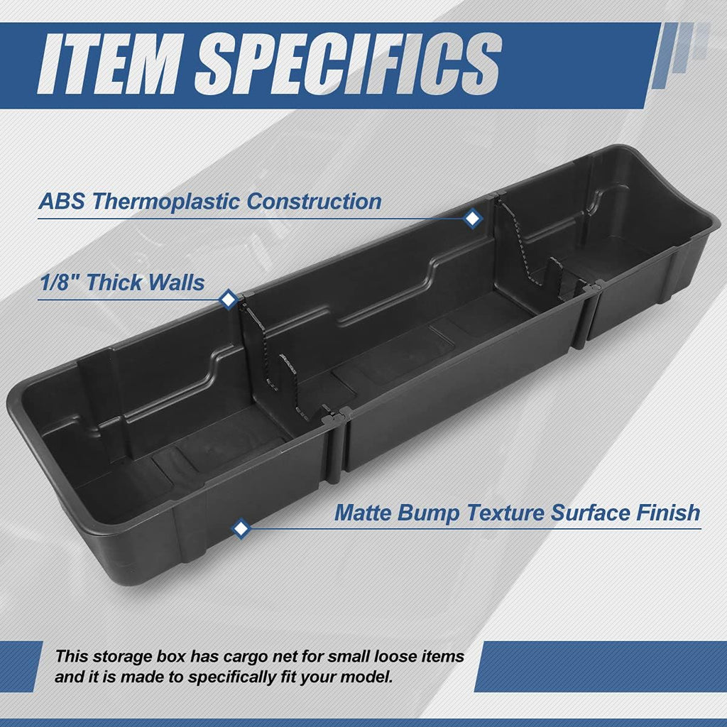 Matte Black Under Seat Cargo Storage Box Organizer G9407