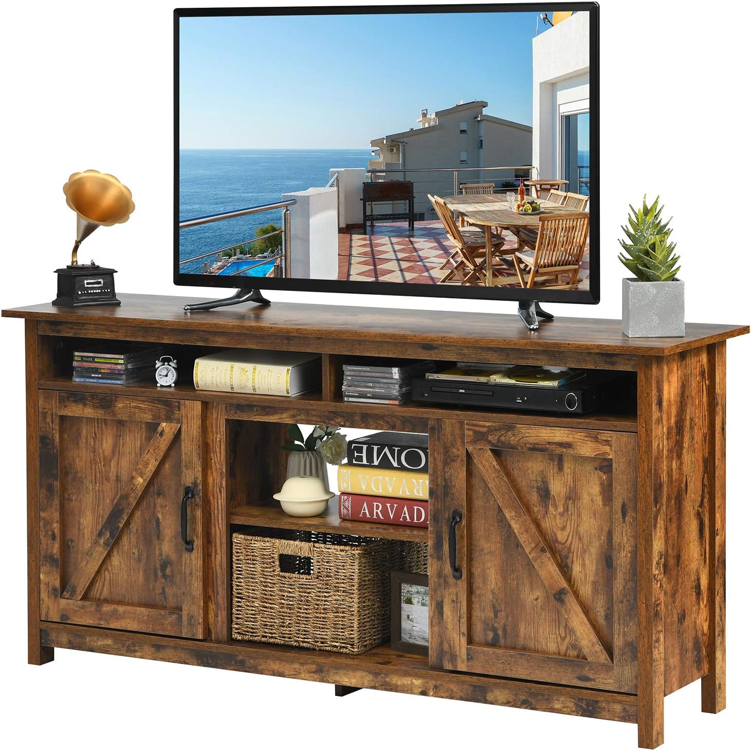Rustic Brown Industrial TV Stand U914094