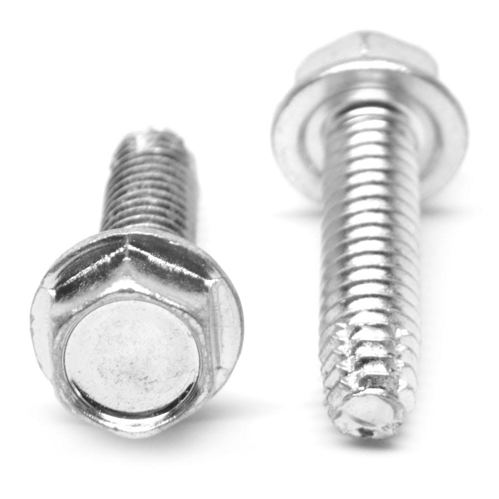 10-24 x 1 1/2 Coarse Thread Type F Hex Washer Head Thread Cutting Screw Low Carbon Steel Zinc Plated Pk 3000 F852