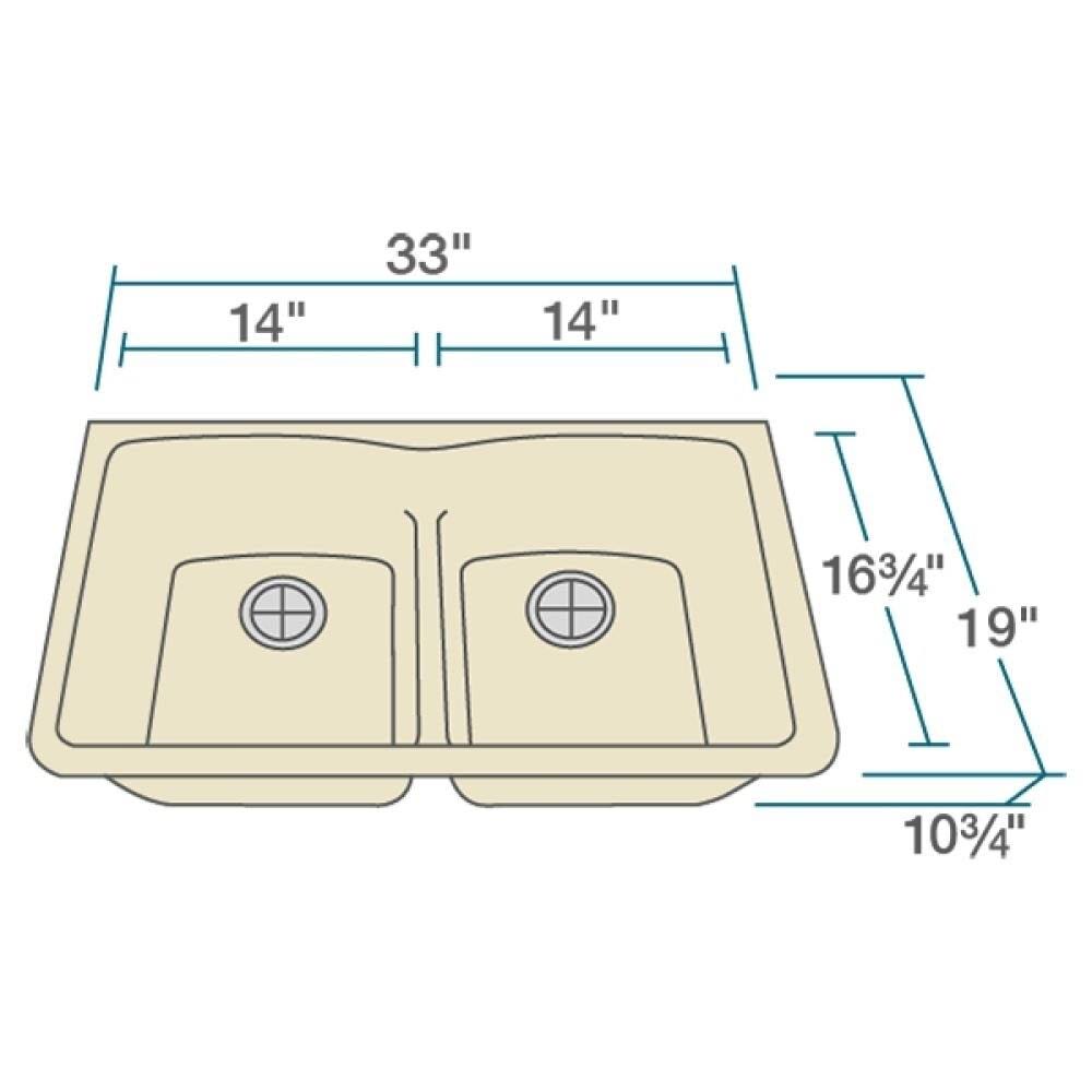 White Double Bowl Quartz Kitchen Sink B8452