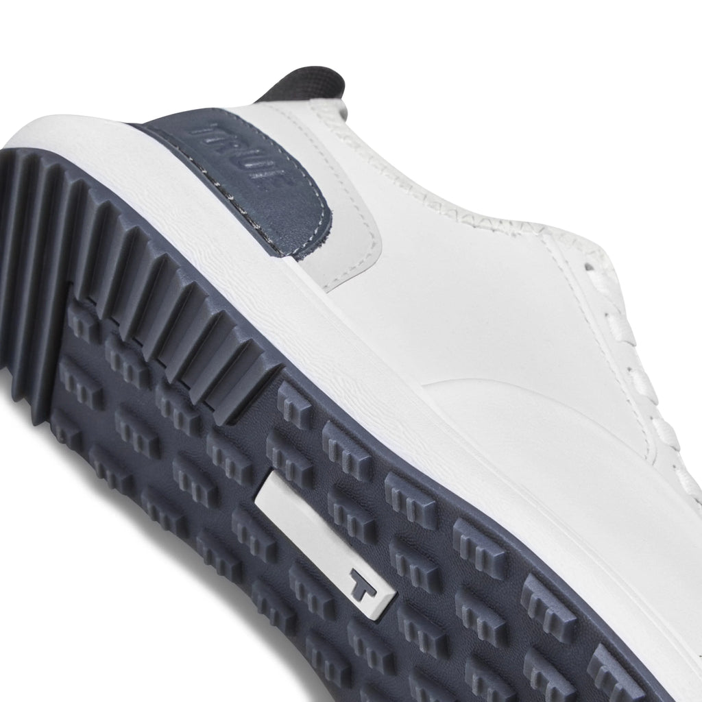Tour White Grey Leather Golf Shoes E666