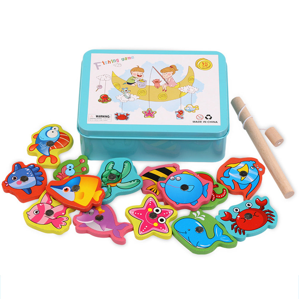 Wooden Magnetic Fishing Toy Educational Blocks H218