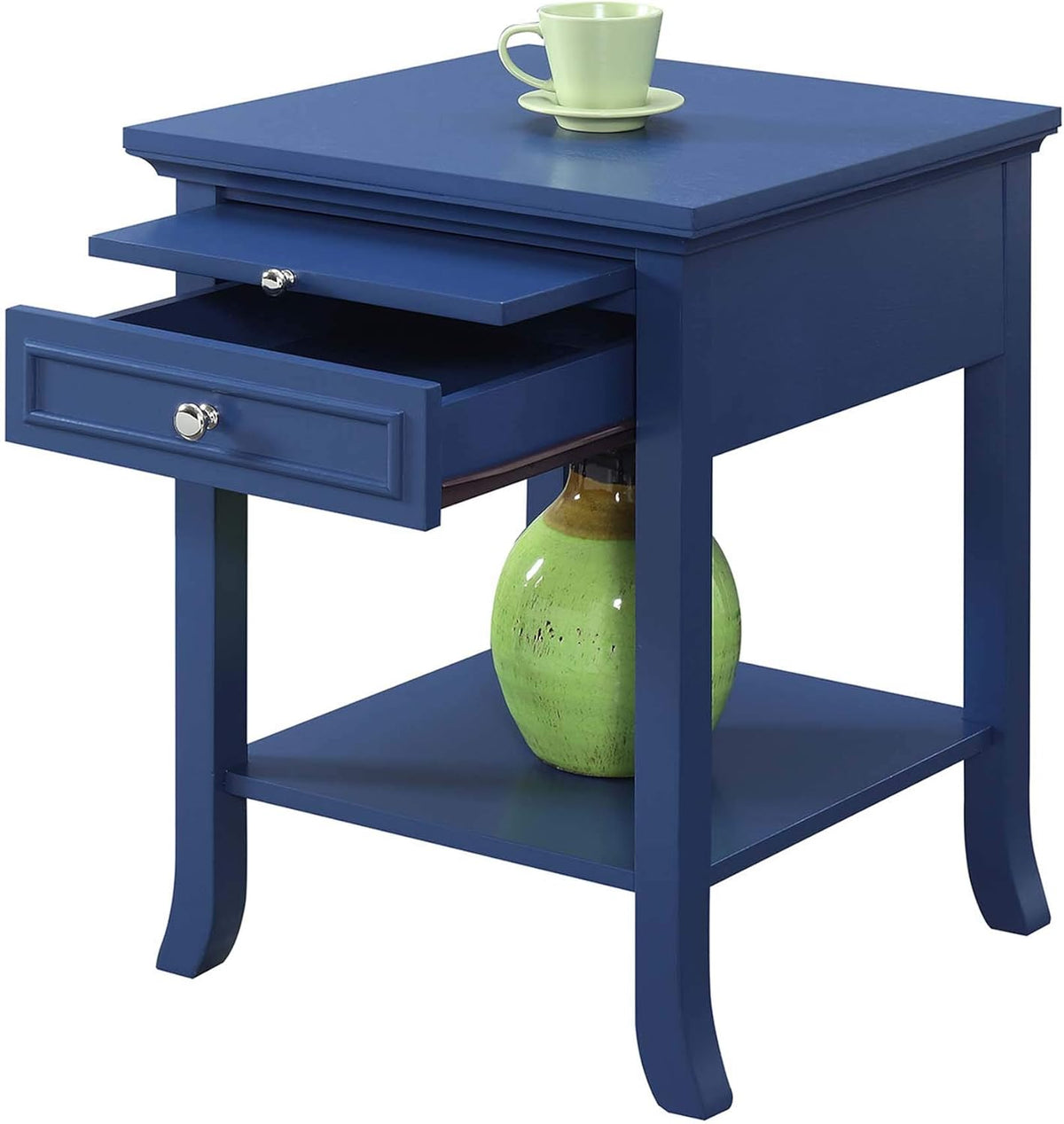 Cobalt Blue Drawer and Slide End Table X7777