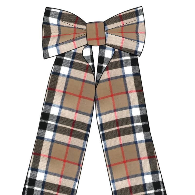 Big Wool Plaid Bow K47356