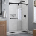 Matte Black Frameless Sliding Shower Door with Clear Glass T594