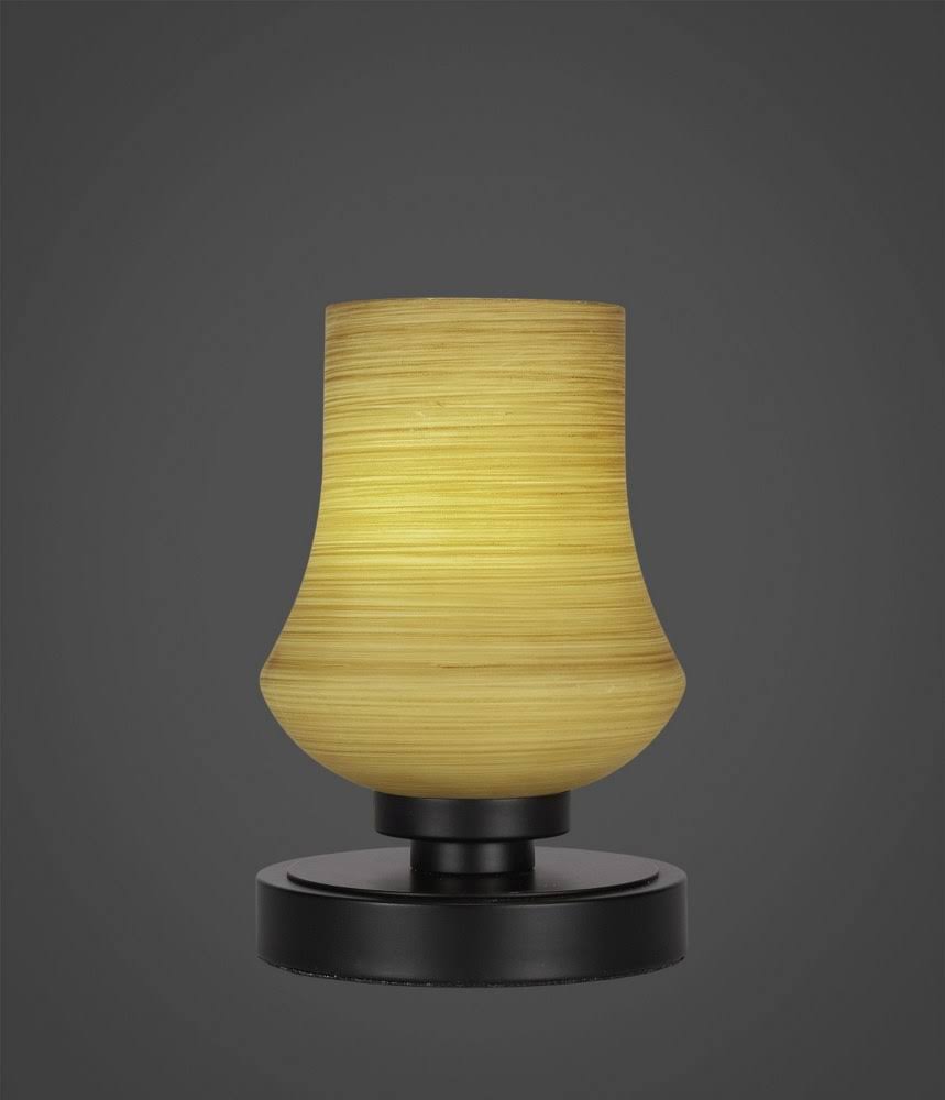 Matte Black 1 Light Accent Table Lamp with Linen Glass B665240
