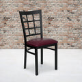 Burgundy Vinyl Seat Metal Restaurant Chair E427