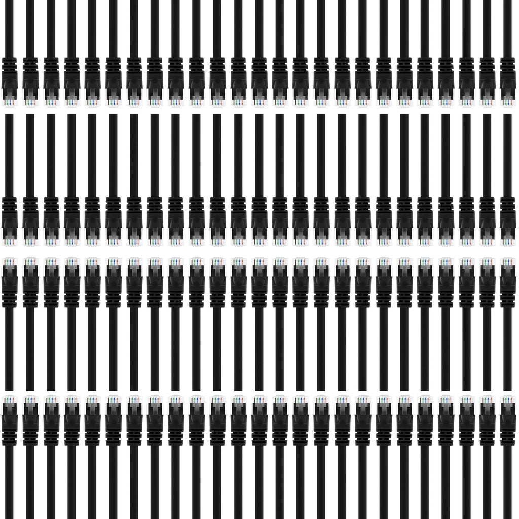100-Pack Cat 6 Ethernet Cable 2 Feet Black X435690