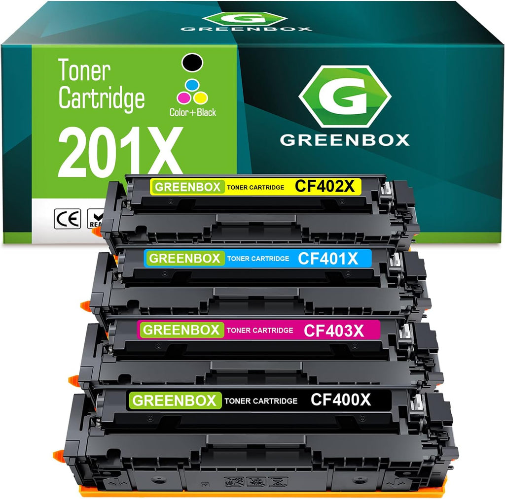 Compatible Toner Cartridge for HP 201X 201A CF400X CF401X CF402X CF403X CF400A (1 Black 1 Cyan 1 Magenta 1 Yellow) J700739