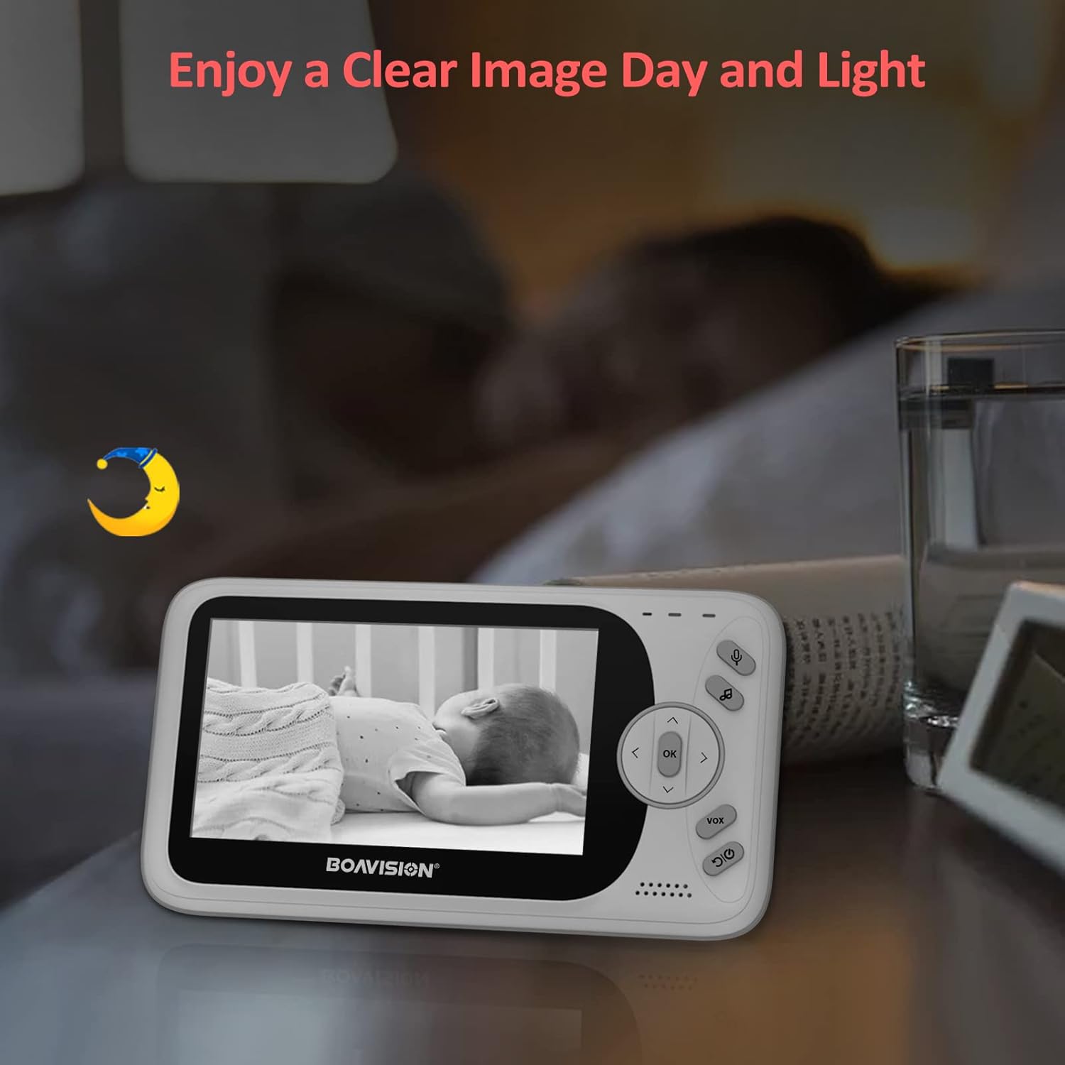 Video Baby Monitor with Camera and Audio, 4.3 inch IPS Screen, Night Vision C300