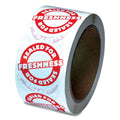 Tamper Seal Label, 2x22 Dia, Red/White, 500/Roll Q389911