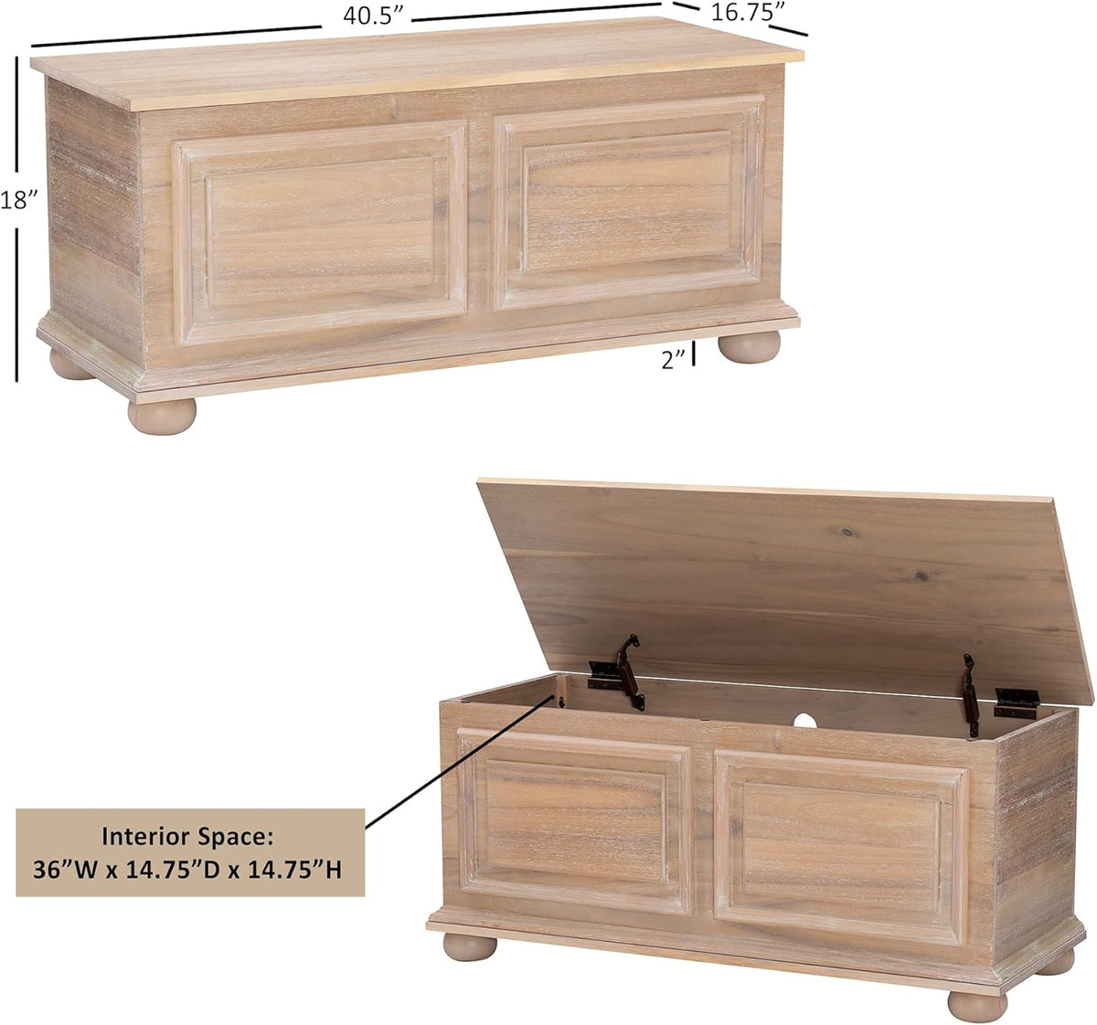 Natural Cedar Chest Bench O348748
