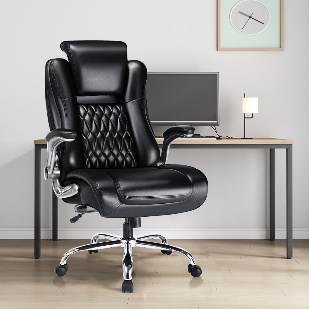 Ergonomic Office Chair with Flip-up Armrests, Black N243