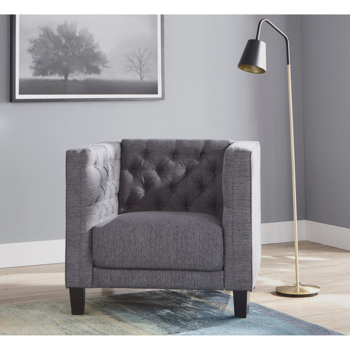 Modern Chesterfield Back Accent Chair Velvet G393