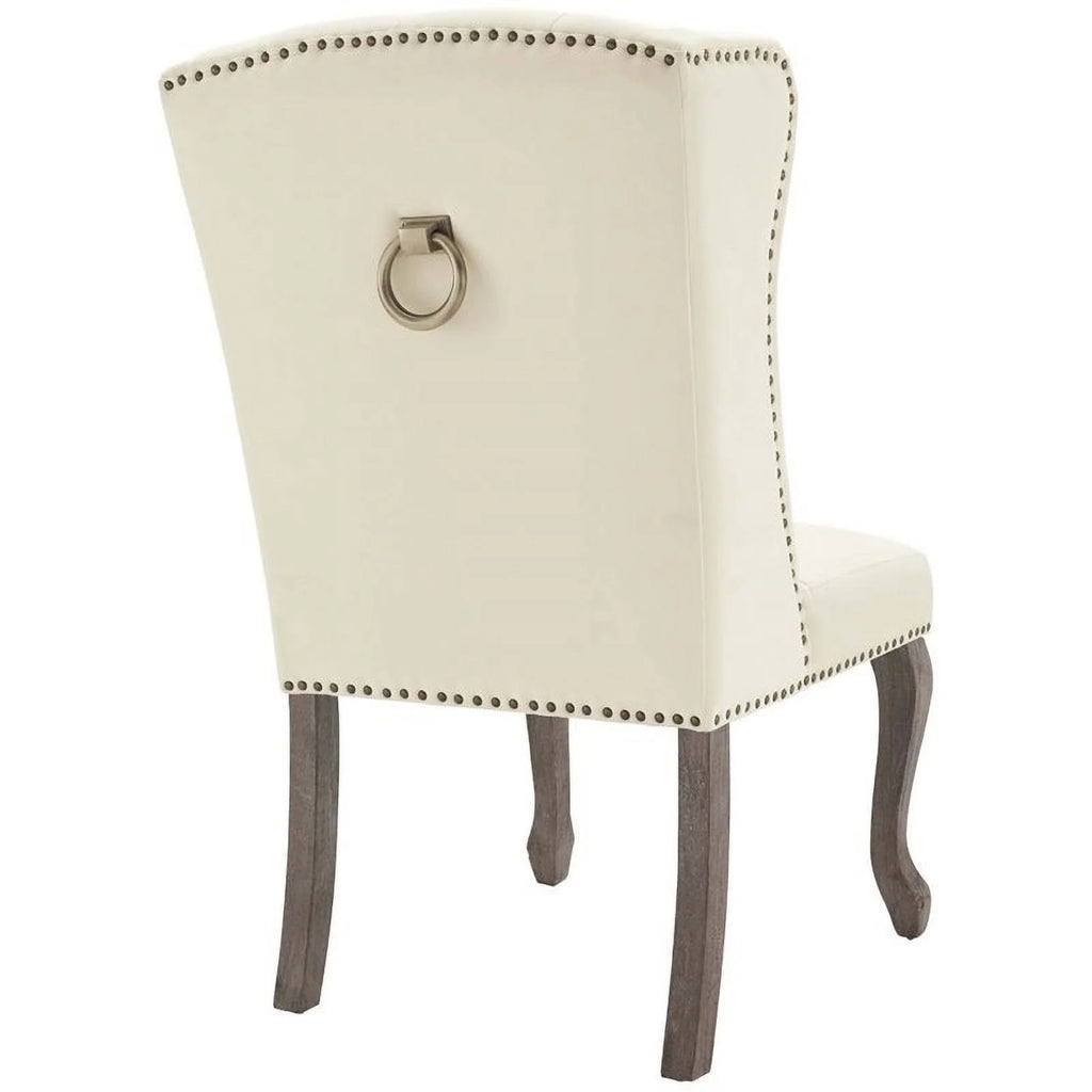 Ivory Velvet Tufted Accent Chair (Set of 2) I357453
