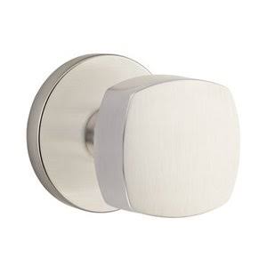 Half Dummy Freestone Door Knob and Disk Rose in Satin Nickel E101