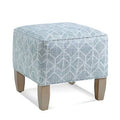 Blue and Gray and Beige Stripe Square Ottoman E8205