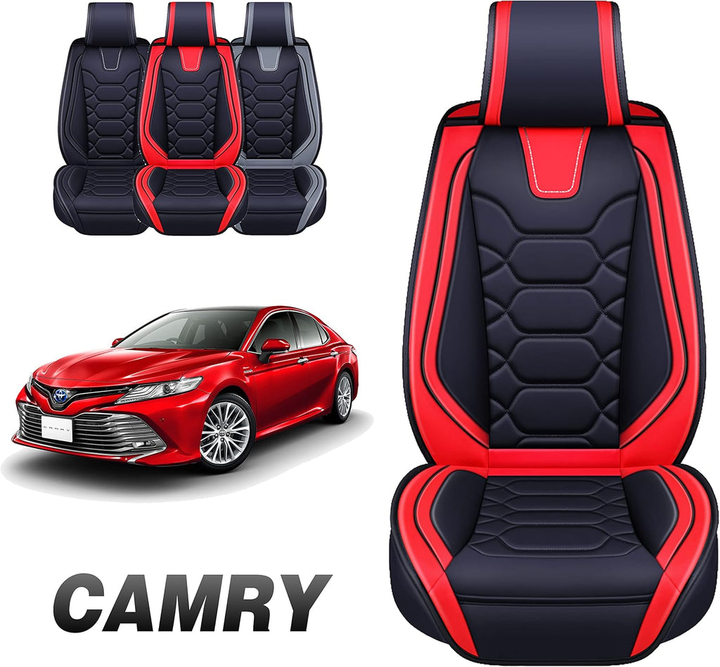 Black Leather Seat Cover Front Pairs M4619