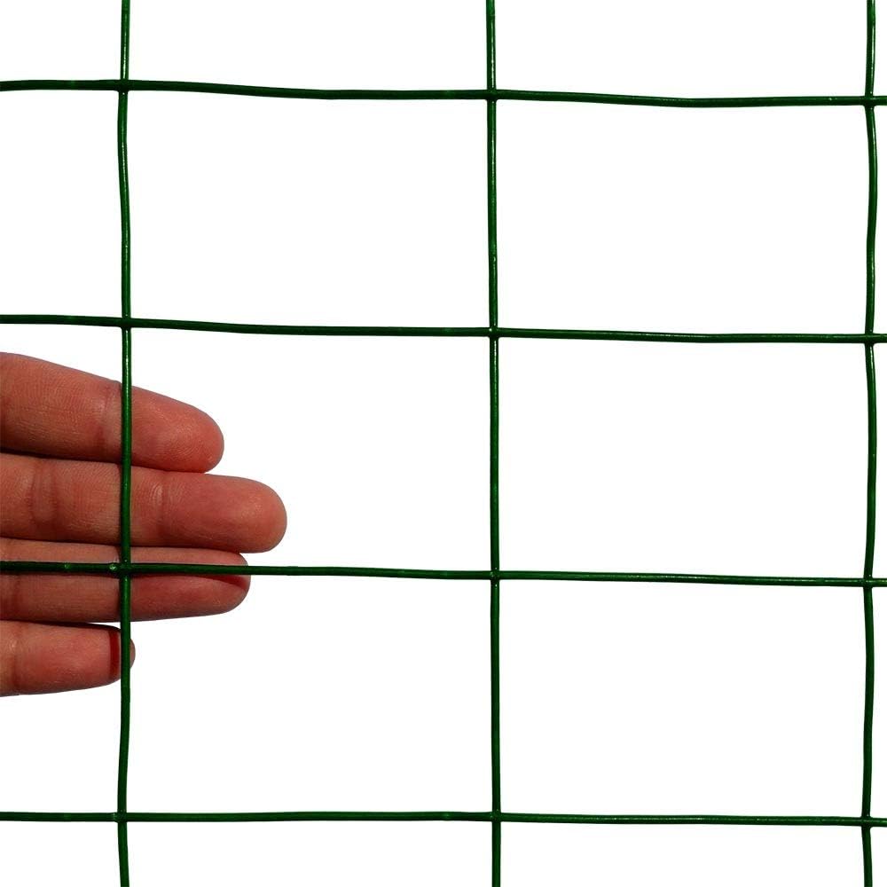 Green PVC Welded Wire Mesh Garden Fence 48" x50' 2"x3" 16GA Y902884