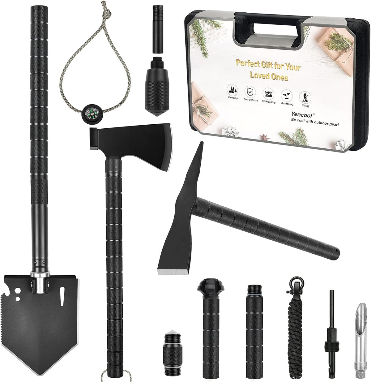 Survival Shovel Axe Multi-Tool with Carrying Box K76021