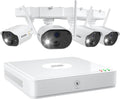 Wire Free Security Cameras System 4 Channel NVR with 4pcs 1080p Rechargeable Battery Powered Security Cameras W4134