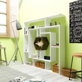 White/Walnut Geometric Bookcase I77380