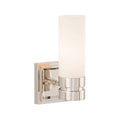 Polished Chrome Frosted Glass Bathroom Sconce I362