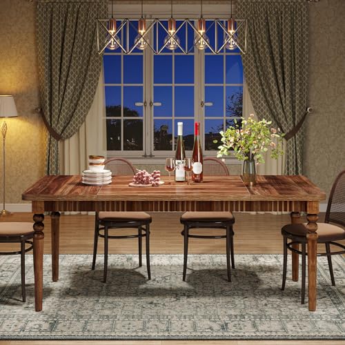Oak Rectangular Dining Table with Wood Turned Legs, 63-Inch G1762