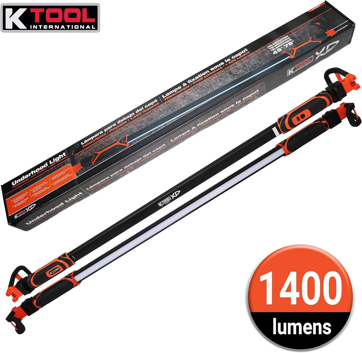 Rechargeable LED Underhood Work Light, Aluminum, 49 Inch to 80 Inch Telescoping A29905