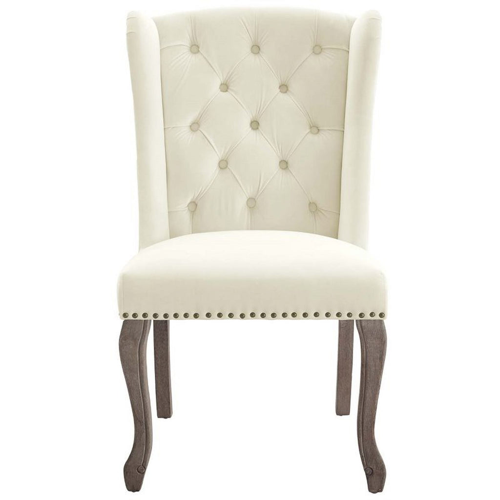 Ivory Velvet Tufted Accent Chair (Set of 2) I357453