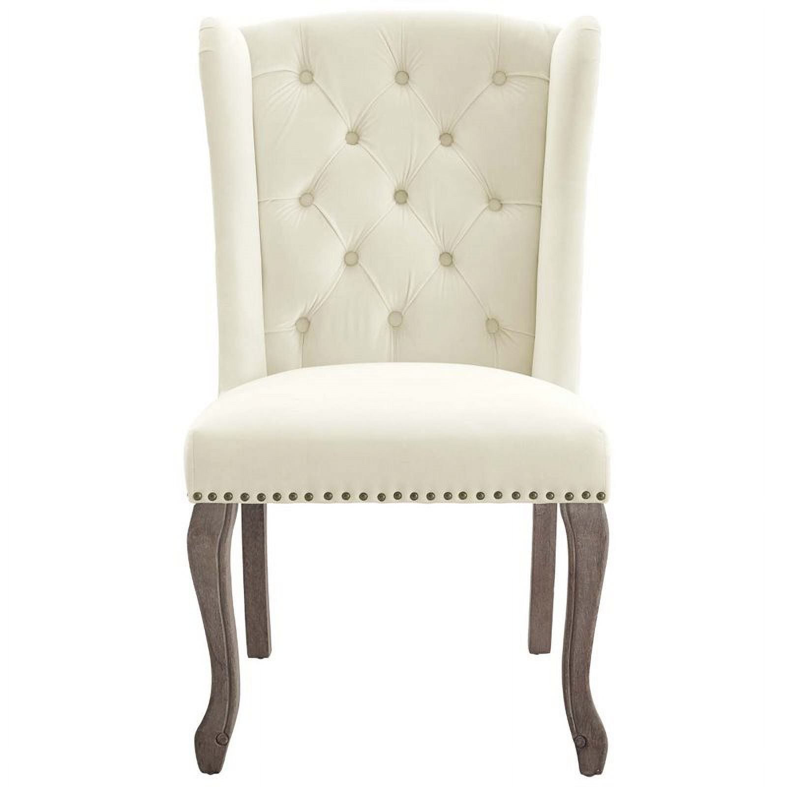 Ivory Velvet Tufted Accent Chair (Set of 2) I357453
