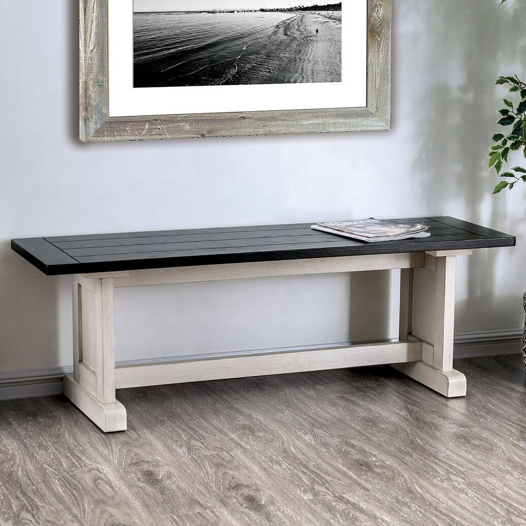 Espresso White Bench X11785