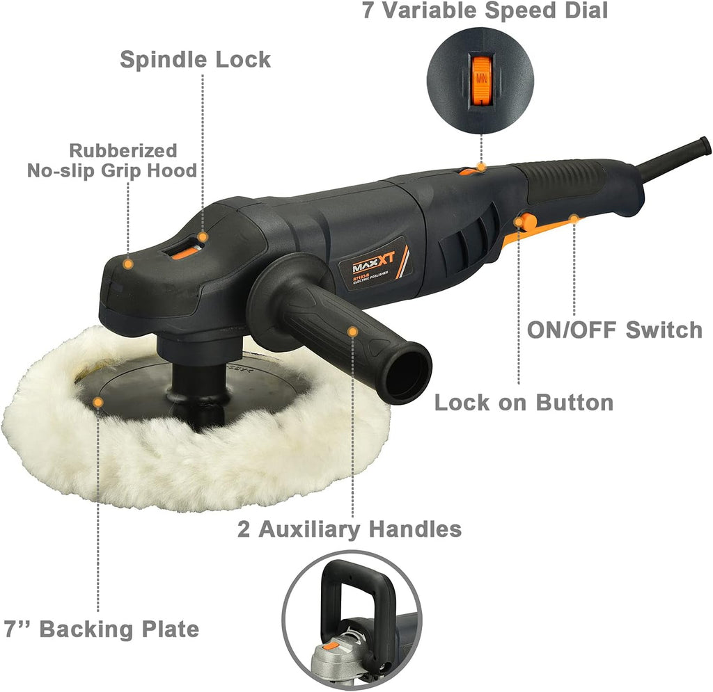 7 Inch Car Polishing Machine with Woolen Fleece Hood N73733