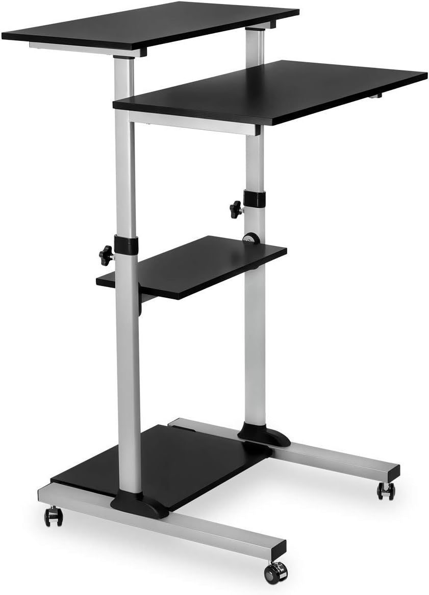 Mobile Standing Desk with Locking Wheels N9806