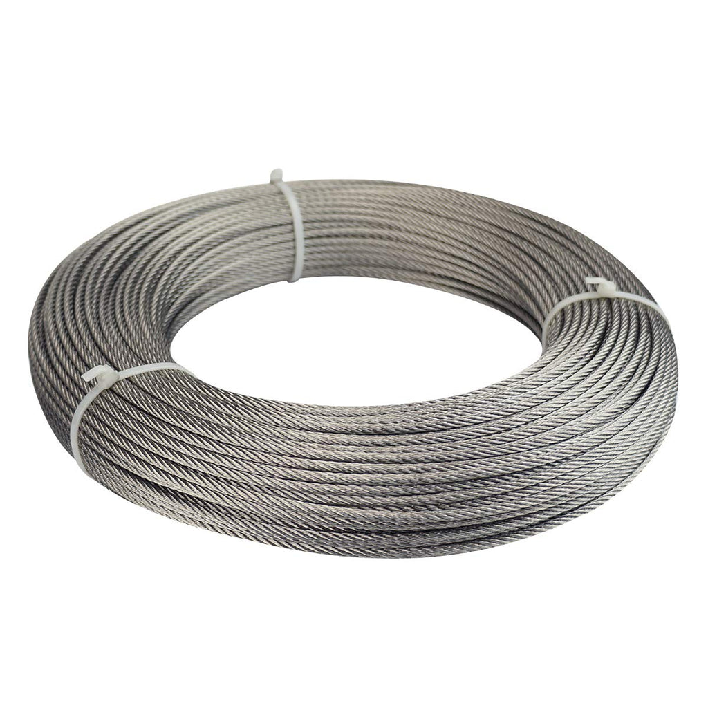 330Feet 1/8inch Stainless Steel Wire Rope Aircraft Cable Railing 7x7 Strand J257