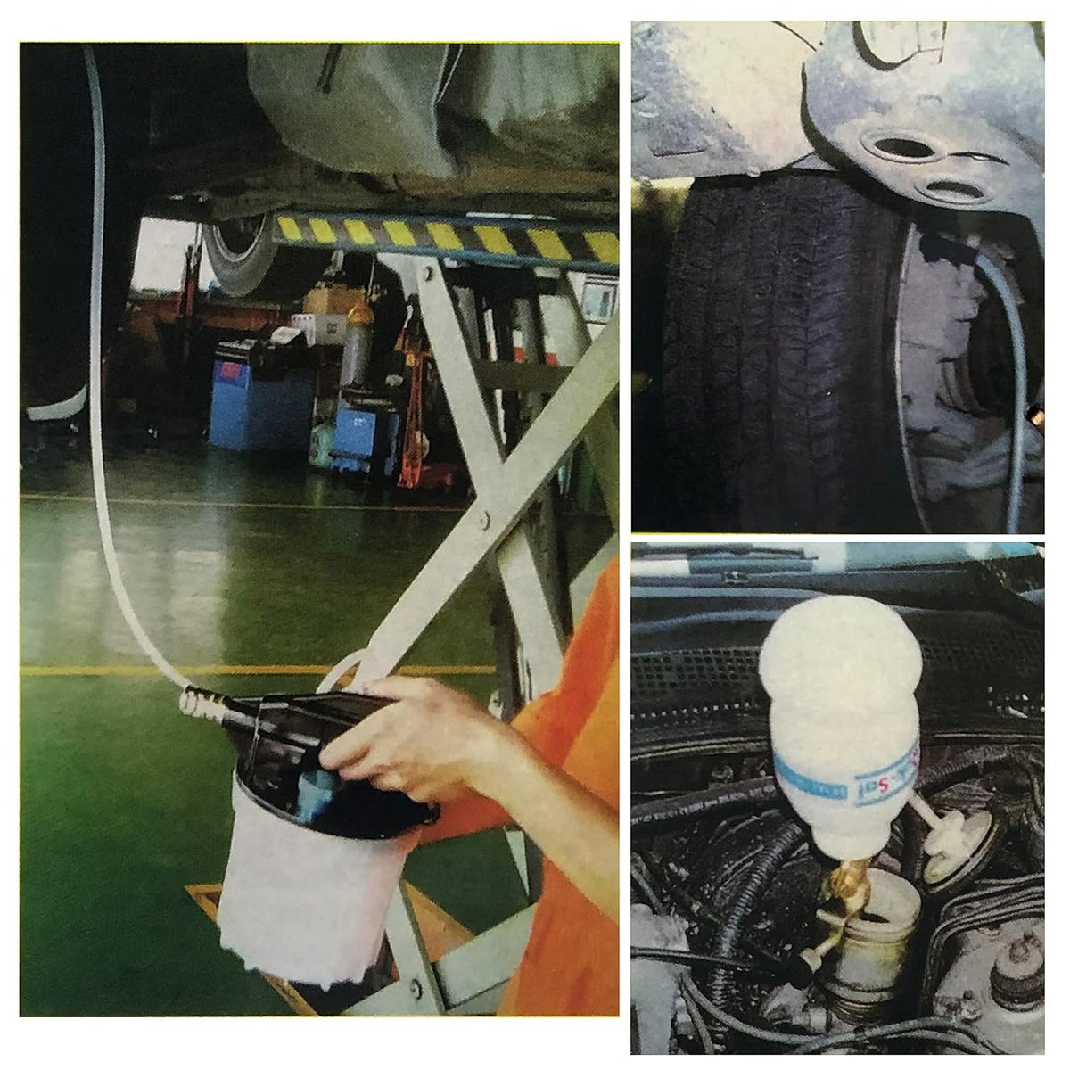 2L Vacuum Brake Bleeder Kit with 2L Brake Fluid Extractor and 1L Refilling Bottle, Two Silicon Hoses C62340