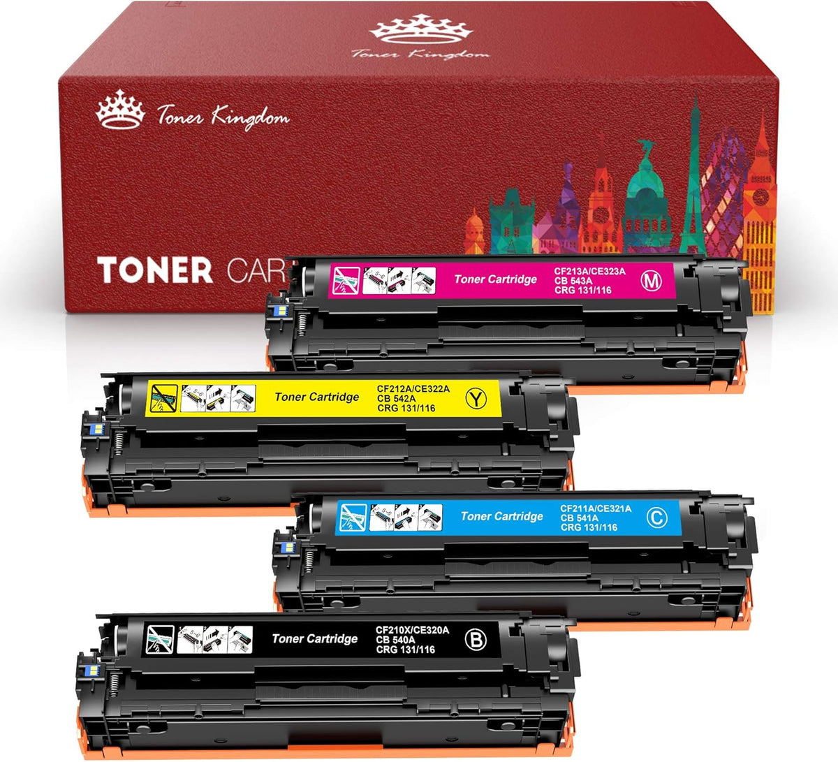 Compatible Toner Cartridges 4-Pack Black Cyan Magenta Yellow P3168