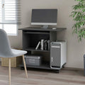 Gray Computer Desk with Keyboard Tray and CPU Tower 31.5 x 19.7 x 29.5 Inches W453