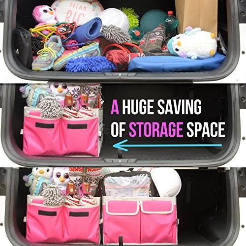 Car Trunk Organizer, Foldable Storage Cargo Box with Nonslip Waterproof Bottom M721919