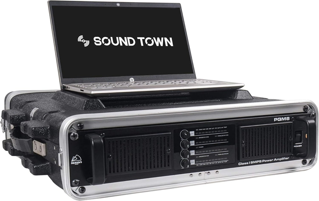 2U PA DJ Rack Case with ABS Construction and Heavy-Duty Latches H971341