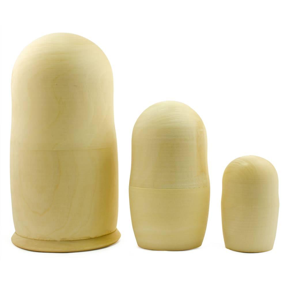 Set of 3 Unpainted Wooden Nesting Dolls 7 Inches Z777227
