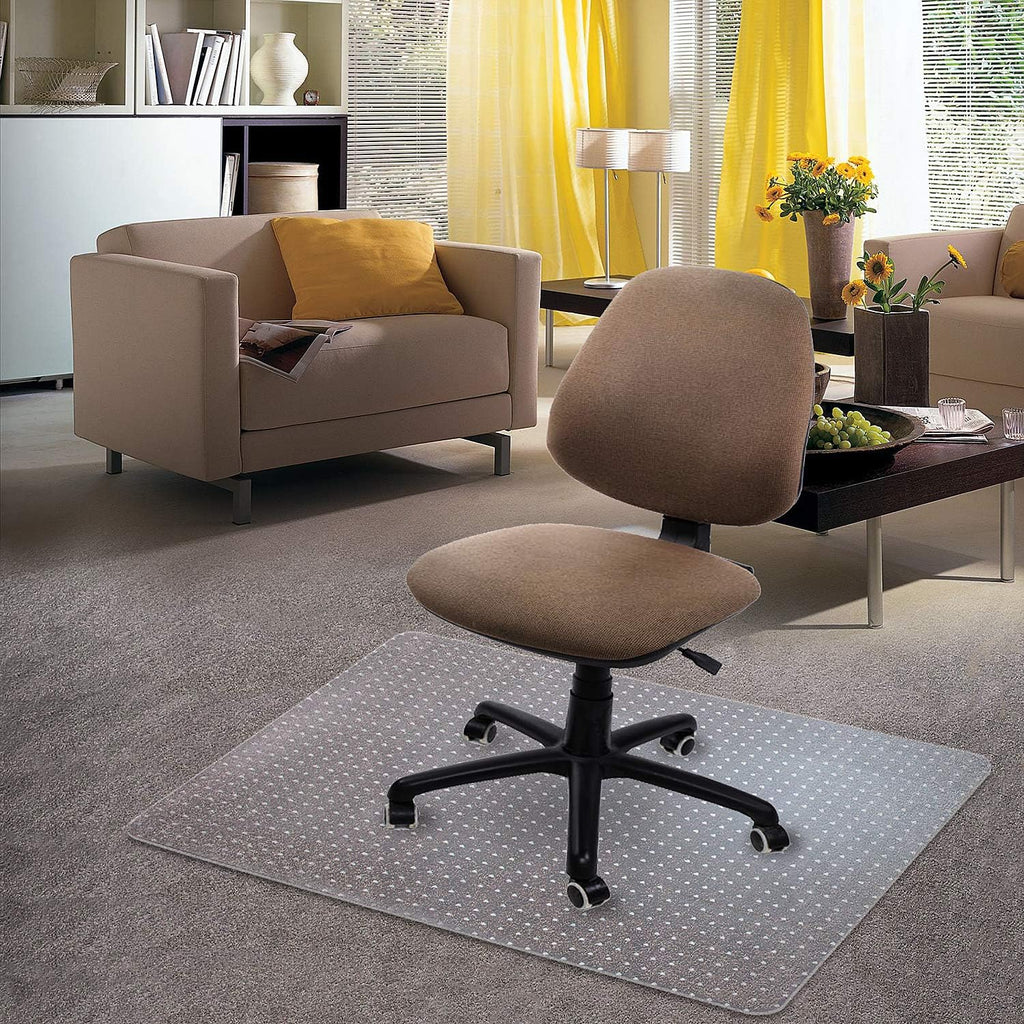 Clear Studded PVC Carpet Chair Mat Q706653