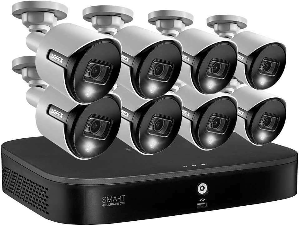 4K Ultra HD 16-Channel 2TB DVR Security System with Eight 4K (8MP) Active Deterrence Cameras O481