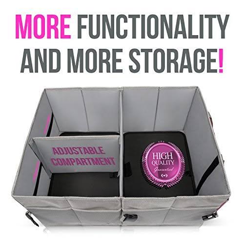 Car Trunk Organizer, Foldable Storage Cargo Box with Nonslip Waterproof Bottom M721919